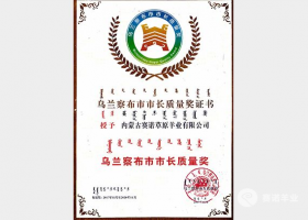 烏蘭察布市市長(zhǎng)質(zhì)量獎(jiǎng)